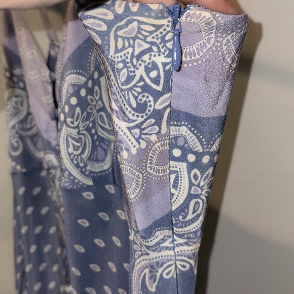 Intermix 100% Silk Isla Scarf Midi Dress Size 2 Blue/Lilac - Picture 11 of 16